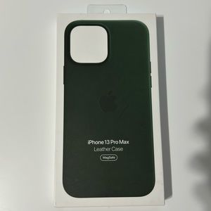iPhone 13 Pro Max Sequoia Green Leather Case